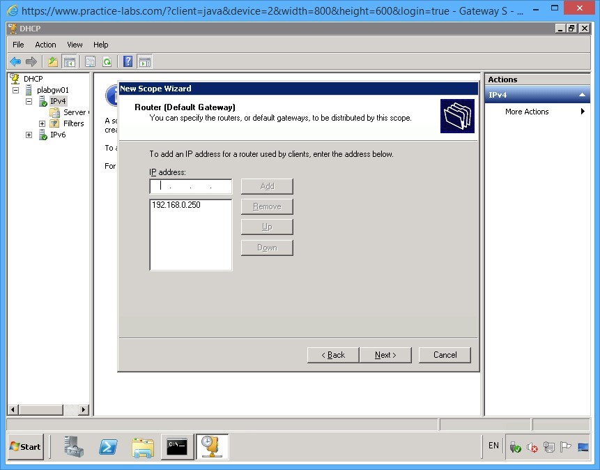 Practice Labs screenshot.